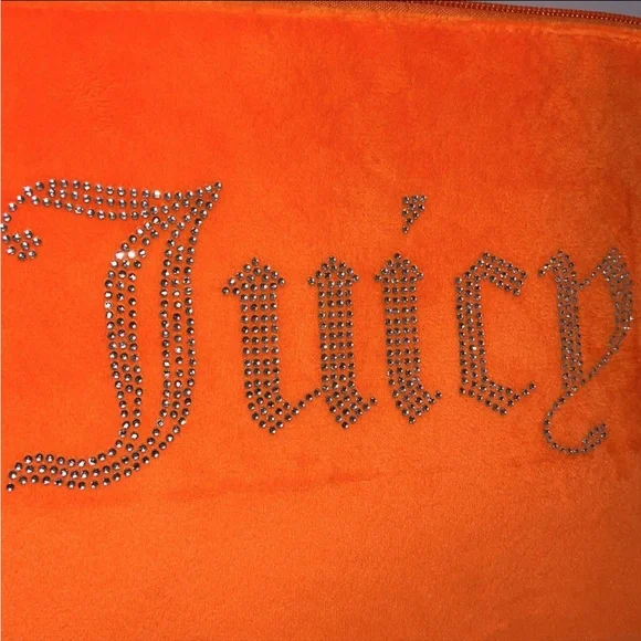 Juicy Couture Orange Velour Travel Cosmetics Bag - Picture 2 of 8